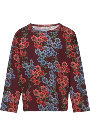 Mini Rodini Daisys Aop Ls Tee Tops T-shirts Long-sleeved T-shirts Red