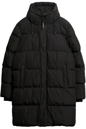 Superdry Hooded Sports Puffer Mid Jkt Villakangastakki Pitkä Takki Black