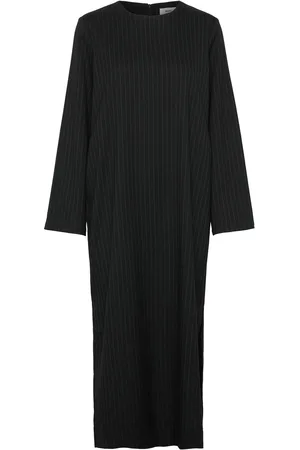 Object Objlisa Lo L/S Midi Dress Aop Div Maksimekko Juhlamekko Black