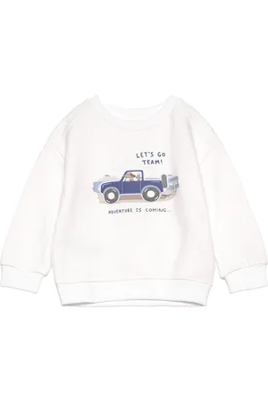 MANGO Path Print Sweatshirt Tops Sweat-shirts & Hoodies Sweat-shirts White