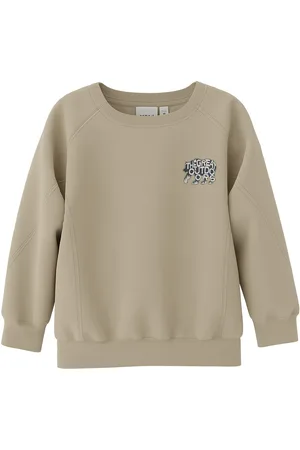 NAME IT Nmmobanno Ls Loose Sweat Bru Pb Tops Sweat-shirts & Hoodies Sweat-shirts Beige