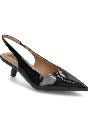 Bianco Biakristin Kitten Heel Slingback Patent Shoes Sling Backs Heeled Slingbacks Black