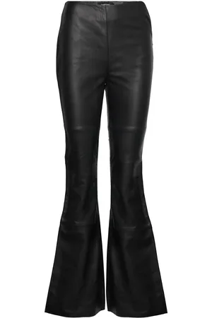 Deadwood Kick Bottoms Trousers Leather Leggings-Housut Black