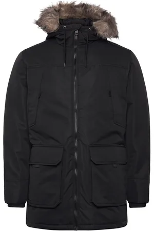 JACK & JONES Jjeconstruct Faux Fur Parka Sn Parka Takki Black Jack & J S
