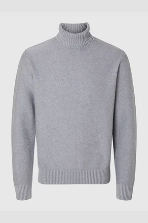 SELECTED Slhaxel Ls Knit Roll Neck W Tops Knitwear Turtlenecks Grey