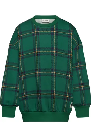 Mini Rodini Check Aop Sweatshirt Tops Sweat-shirts & Hoodies Sweat-shirts Green