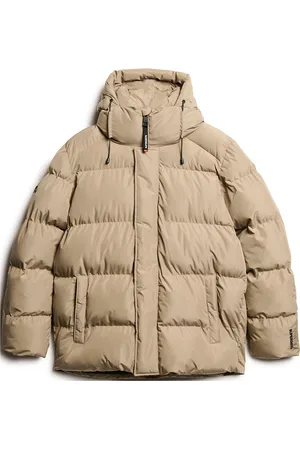 Superdry Hooded 5 Baffle Sports Puffer Villakangastakki Pitkä Takki Beige