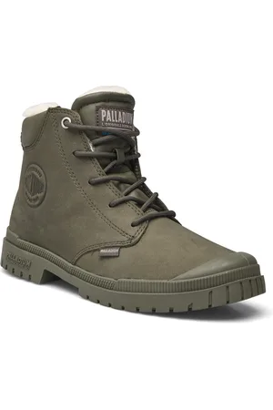 Palladium Sp20 Cuff Lth Shoes Boots Ankle Boots Laced Boots Khaki Green