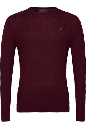 Morris Merino Cable Ck Tops Sweat-shirts & Hoodies Sweat-shirts Burgundy