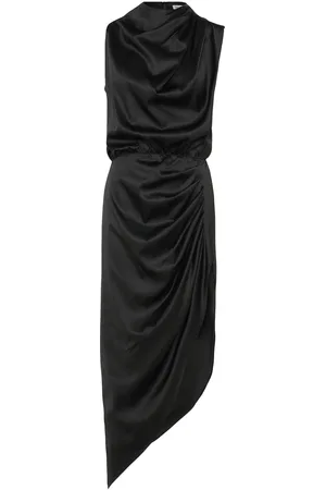 Ahlvar Gallery Tilda Satin Dress Polvipituinen Mekko Black