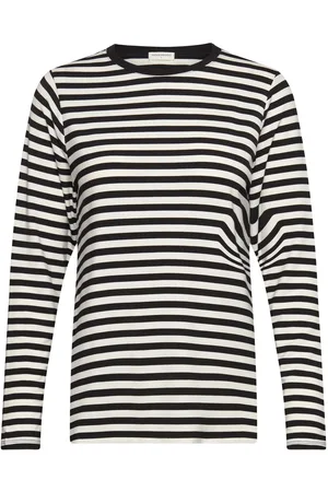 Movesgood Cindy Top Black Stripe Tops Shirts Long-sleeved Black