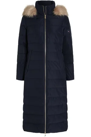 Tommy Hilfiger Heritage Down Tyra Maxi With Fur Topattu Pitkä Takki Navy