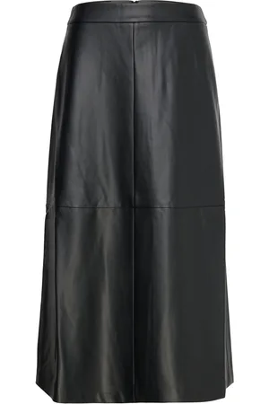 French Connection Crolenda Pu Midi Skirt Skirts Knee-length & Midi Skirts Black