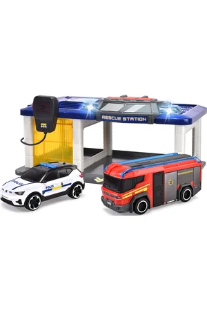 DICKIE TOYS Rescue Station With 2 Vehicles Toys Toy Cars & Vehicles Toy Cars Fire Trucks Red