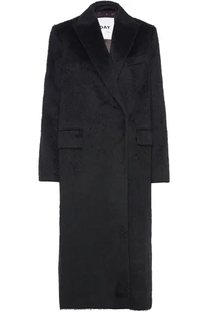 DAY Birger et Mikkelsen Franka - Fuzzy Autumn Villakangastakki Pitkä Takki Black