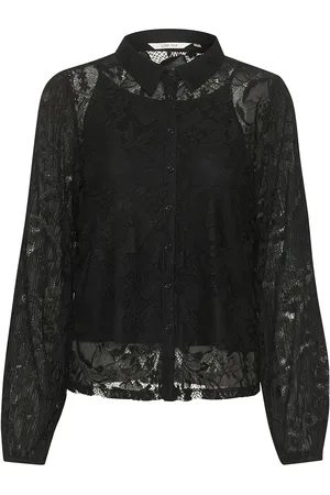 Cream Crkanni Lace Shirt Tops Shirts Long-sleeved Black