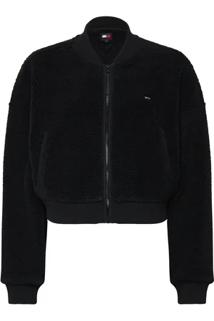Tommy Hilfiger Tjw Teddy Zip Thru Tops Sweat-shirts & Hoodies Fleeces & Midlayers Black
