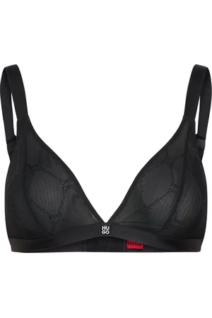 HUGO BOSS Triangle Sporty Lace Lingerie Bras & Tops Soft Bras Bralette Black