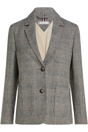 Tommy Hilfiger Wool Mix Check Sb Blazer Blazers Single Breasted Blazers Grey