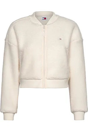 Tommy Hilfiger Tjw Teddy Zip Thru Tops Sweat-shirts & Hoodies Fleeces & Midlayers White