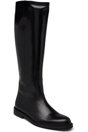ANGULUS Boots - Flat - With Zipper Korkeavartiset Saapikkaat Black
