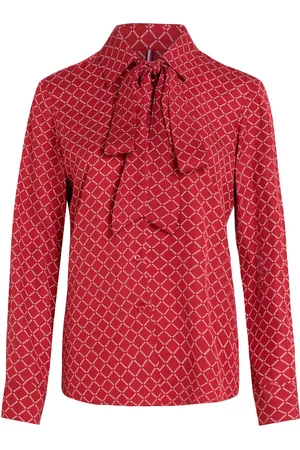Tommy Hilfiger Diamond Monotype Vis Reg Blouse Tops Blouses Long-sleeved Red