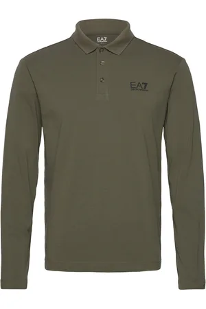 EA7 Polo Shirt Tops Polos Long-sleeved Khaki Green