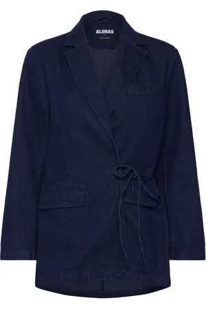 ALOHAS Sandra Indigo Denim Jacket Blazers Belted Blazers Navy