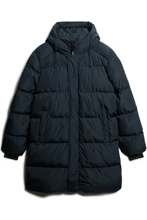 Superdry Hooded Sports Puffer Mid Jkt Villakangastakki Pitkä Takki Navy