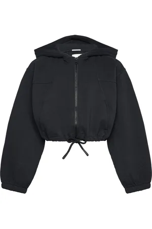 TOM TAILOR Cropped Cutline Hoody Jacket Tops Sweat-shirts & Hoodies Hoodies Black