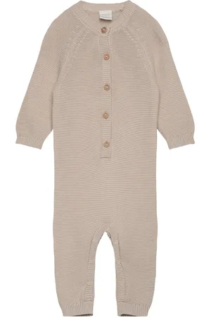 Lindex Jumpsuit Knitted Newborn Pitkähihainen Body Beige