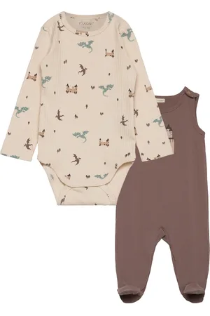 FIXONI Set W. Rib Body & Romper Sets Sets With Body Beige