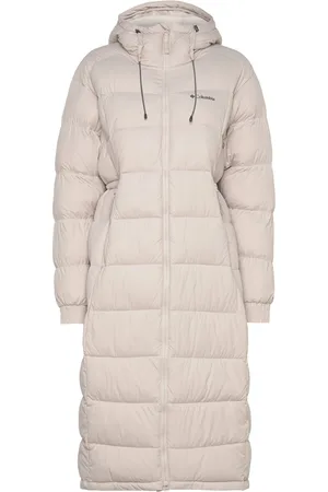 Columbia Pike Lake Ii Long Jacket Topattu Pitkä Takki Beige