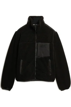 Superdry Relaxed Fleece Trekker Jacket Sport Sport Clothing Sport Outerwear Sport Jackets Sport Training Jackets Black