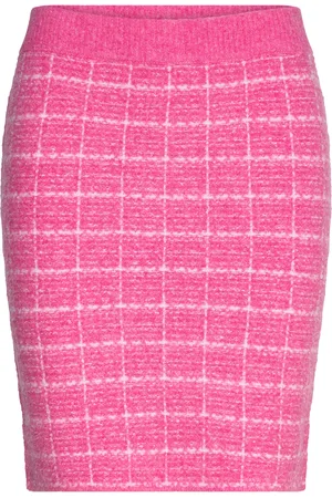 VILA Viaudrey Check Knit Skirt /Ka Lyhyt Hame Pink