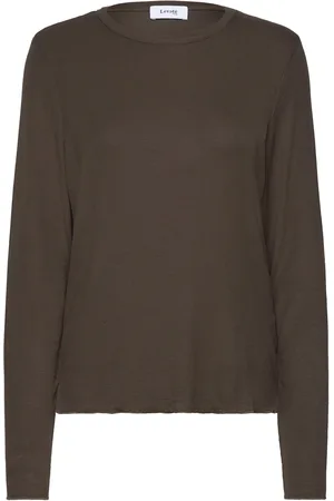 Levete Room Lr-Ika Tops T-shirts & Tops Long-sleeved Brown