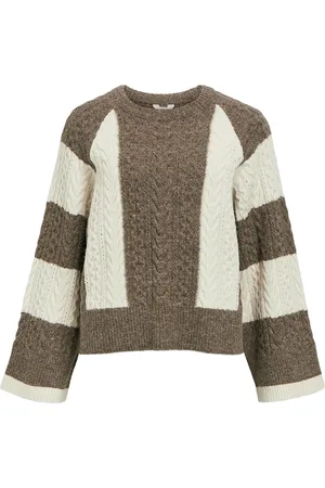 Object Objrosa Knit L/S Re Pullover 134 Tops Knitwear Jumpers Brown