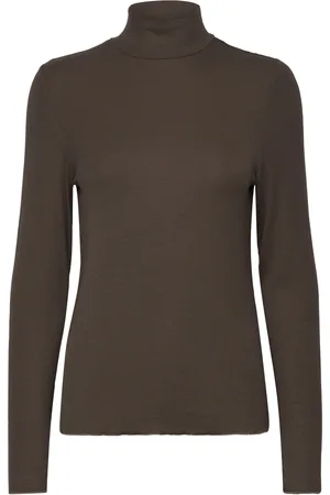 Levete Room Lr-Ika Tops T-shirts & Tops Long-sleeved Brown