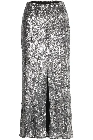 MAUD Sandra Sequin Skirt Skirts Maxi Skirts Silver