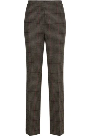 Ralph Lauren Checked Twill Straight-Leg Pant Bottoms Trousers Suitpants Brown