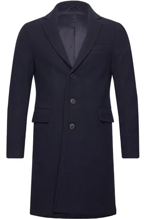Benetton Coat Villakangastakki Pitkä Takki Navy