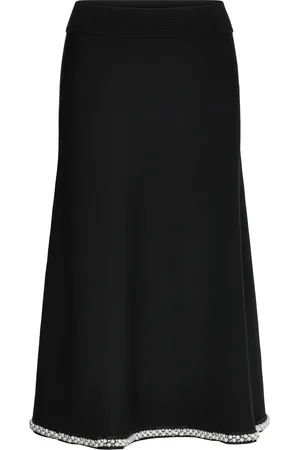 Karl Lagerfeld A Line Pearl Knit Skirt Skirts Knee-length & Midi Skirts Black
