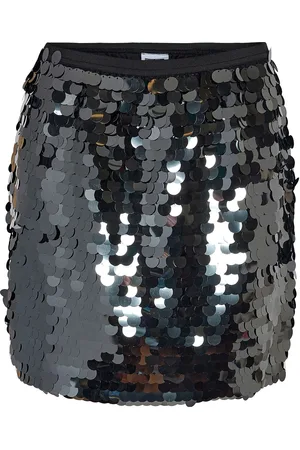 Noisy May Nmmille Hw Short Big Sequin Skirt Wvn Skirts Short Skirts Silver