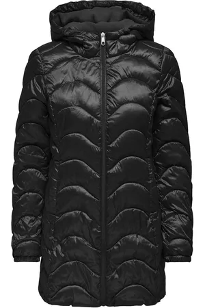 ONLY Carvega Wave Quilted Coat Otw Topattu Pitkä Takki Black