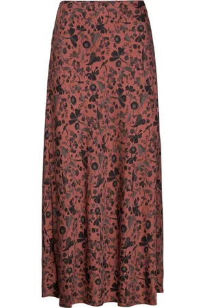 French Connection Jeannie Ennise Satin Skirt Skirts Maxi Skirts Brown