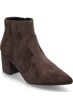 Bianco Biadevived Ankle Boot Faux Suede Shoes Boots Ankle Boots Ankle Boots With Heel Brown