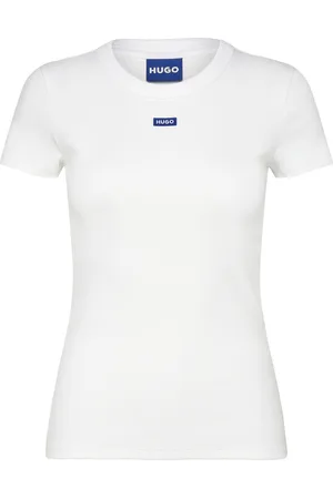 Hugo Blue Easy Tee_B Tops T-shirts & Tops Short-sleeved White