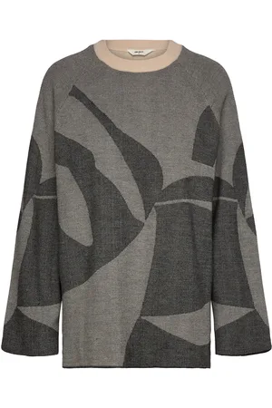 Object Objsif Lo L/S Knit Pullover Div Tops Knitwear Jumpers Grey