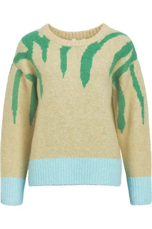 Object Objrabu Knit L/S Re Pullover 134 Tops Knitwear Jumpers Cream