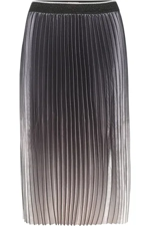 Cream Crrana Plissé Skirt Skirts Knee-length & Midi Skirts Grey